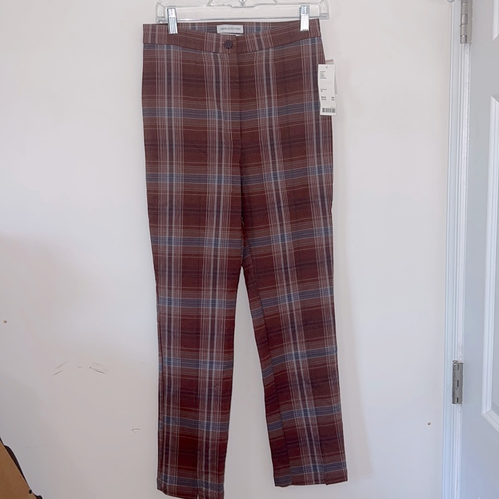 NWT Urban Outfitters Plaid Tapered Trousers